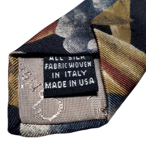 VTG Christian Dior Monsieur Tie Cocktail Party Fall Floral USA Made Italian Silk - Picture 8 of 11